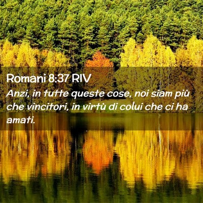 Picture 02 - Romani 8:37 RIV - Anzi, in tutte queste cose, noi siam più che - Bible Verse Picture