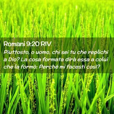 Picture 02 - Romani 9:20 RIV - Piuttosto, o uomo, chi sei tu che replichi a Dio? - Bible Verse Picture