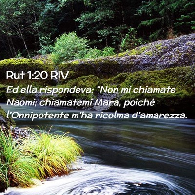 Picture 02 - Rut 1:20 RIV - Ed ella rispondeva: “Non mi chiamate Naomi; - Bible Verse Picture