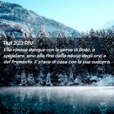 Picture 02 - Rut 2:23 RIV - Ella rimase dunque con le serve di Boaz, a - Bible Verse Picture