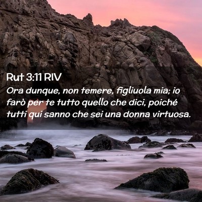 Picture 02 - Rut 3:11 RIV - Ora dunque, non temere, figliuola mia; io farò - Bible Verse Picture