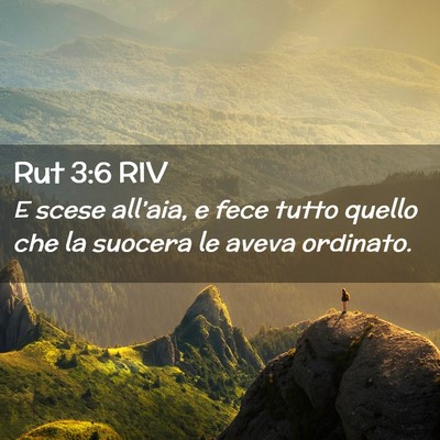 Picture 02 - Rut 3:6 RIV - E scese all’aia, e fece tutto quello che la - Bible Verse Picture
