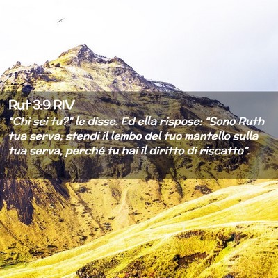 Picture 02 - Rut 3:9 RIV - “Chi sei tu?” le disse. Ed ella rispose: - Bible Verse Picture