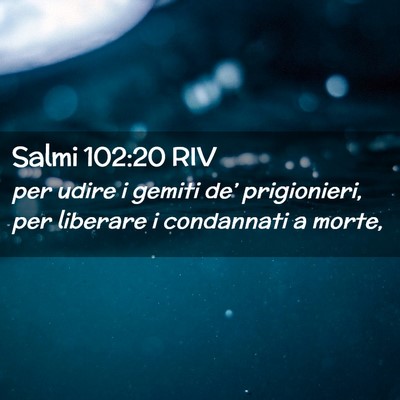 Picture 02 - Salmi 102:20 RIV - per udire i gemiti de’ prigionieri, per - Bible Verse Picture