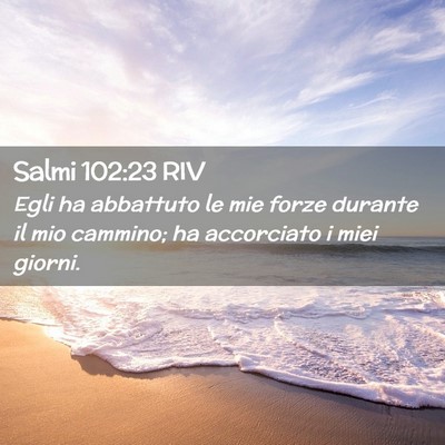 Picture 02 - Salmi 102:23 RIV - Egli ha abbattuto le mie forze durante il mio - Bible Verse Picture