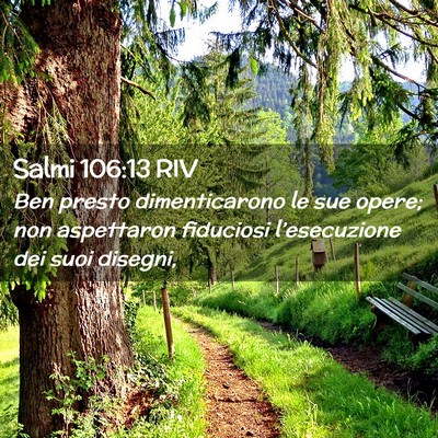 Picture 02 - Salmi 106:13 RIV - Ben presto dimenticarono le sue opere; non - Bible Verse Picture