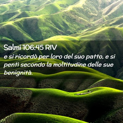 Picture 02 - Salmi 106:45 RIV - e si ricordò per loro del suo patto, e si pentì - Bible Verse Picture