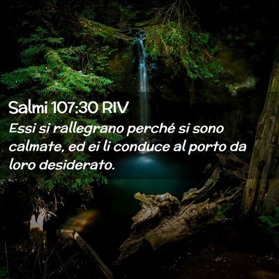 Picture 02 - Salmi 107:30 RIV - Essi si rallegrano perché si sono calmate, ed ei - Bible Verse Picture