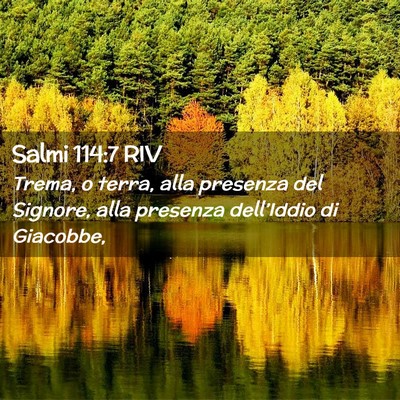 Picture 02 - Salmi 114:7 RIV - Trema, o terra, alla presenza del Signore, alla - Bible Verse Picture