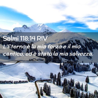 Picture 02 - Salmi 118:14 RIV - L’Eterno è la mia forza e il mio cantico, ed - Bible Verse Picture