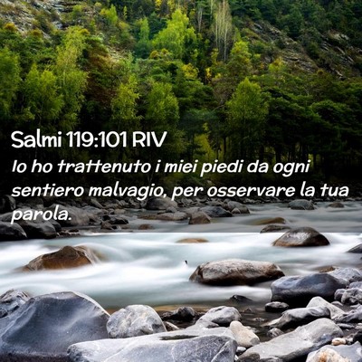 Picture 02 - Salmi 119:101 RIV - Io ho trattenuto i miei piedi da ogni sentiero - Bible Verse Picture