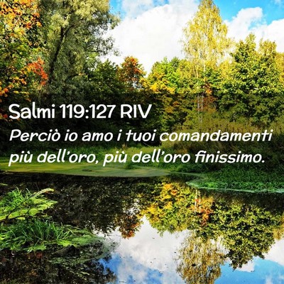 Picture 02 - Salmi 119:127 RIV - Perciò io amo i tuoi comandamenti più - Bible Verse Picture