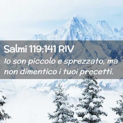 Picture 02 - Salmi 119:141 RIV - Io son piccolo e sprezzato, ma non dimentico i - Bible Verse Picture
