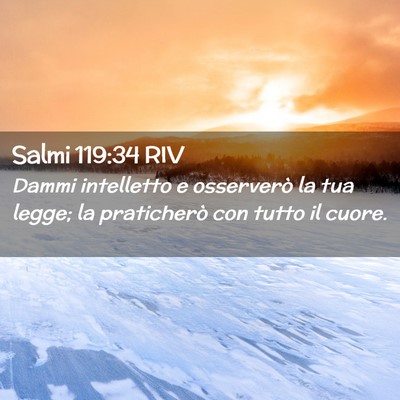 Picture 02 - Salmi 119:34 RIV - Dammi intelletto e osserverò la tua legge; la - Bible Verse Picture