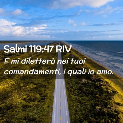 Picture 02 - Salmi 119:47 RIV - E mi diletterò nei tuoi comandamenti, i quali io - Bible Verse Picture
