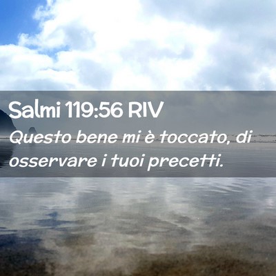 Picture 02 - Salmi 119:56 RIV - Questo bene mi è toccato, di osservare i tuoi - Bible Verse Picture