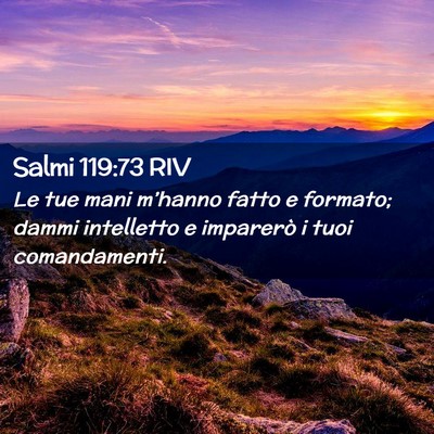 Picture 02 - Salmi 119:73 RIV - Le tue mani m’hanno fatto e formato; dammi - Bible Verse Picture