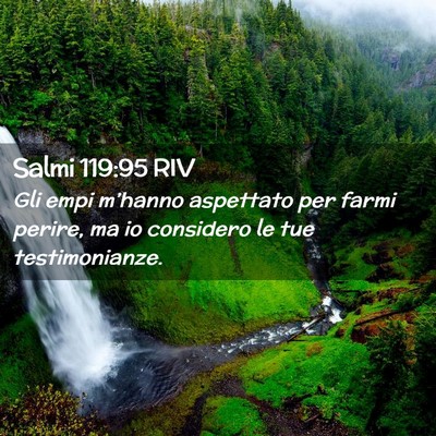 Picture 02 - Salmi 119:95 RIV - Gli empi m’hanno aspettato per farmi perire, ma - Bible Verse Picture