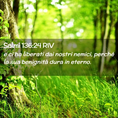 Picture 02 - Salmi 136:24 RIV - e ci ha liberati dai nostri nemici, perché la - Bible Verse Picture