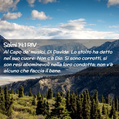 Picture 02 - Salmi 14:1 RIV - Al Capo de’ musici. Di Davide. Lo stolto ha - Bible Verse Picture