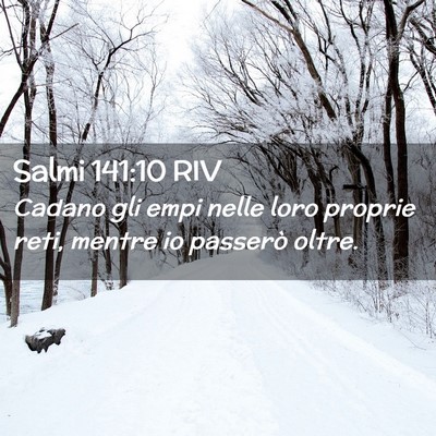 Picture 02 - Salmi 141:10 RIV - Cadano gli empi nelle loro proprie reti, mentre - Bible Verse Picture