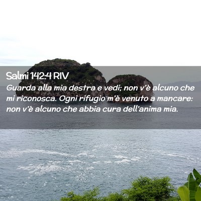 Picture 02 - Salmi 142:4 RIV - Guarda alla mia destra e vedi; non v’è alcuno - Bible Verse Picture