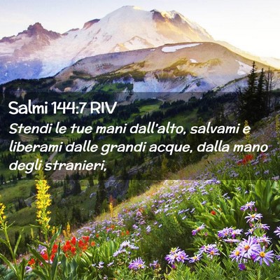 Picture 02 - Salmi 144:7 RIV - Stendi le tue mani dall’alto, salvami e - Bible Verse Picture