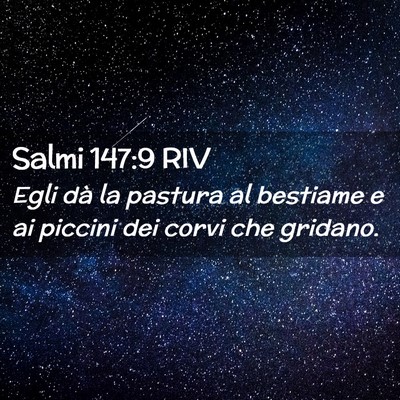 Picture 02 - Salmi 147:9 RIV - Egli dà la pastura al bestiame e ai piccini dei - Bible Verse Picture