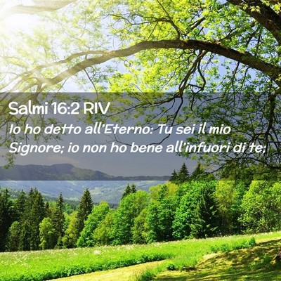 Picture 02 - Salmi 16:2 RIV - Io ho detto all’Eterno: Tu sei il mio Signore; - Bible Verse Picture