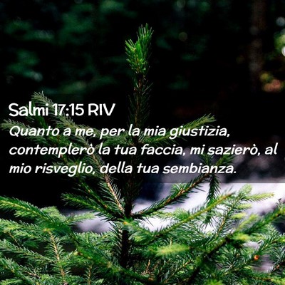 Picture 02 - Salmi 17:15 RIV - Quanto a me, per la mia giustizia, contemplerò - Bible Verse Picture