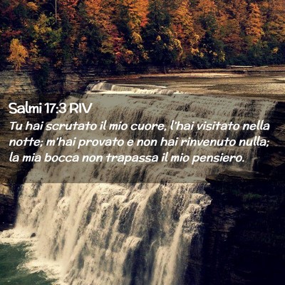 Picture 02 - Salmi 17:3 RIV - Tu hai scrutato il mio cuore, l’hai visitato - Bible Verse Picture