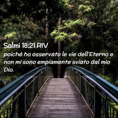Picture 02 - Salmi 18:21 RIV - poiché ho osservato le vie dell’Eterno e non - Bible Verse Picture
