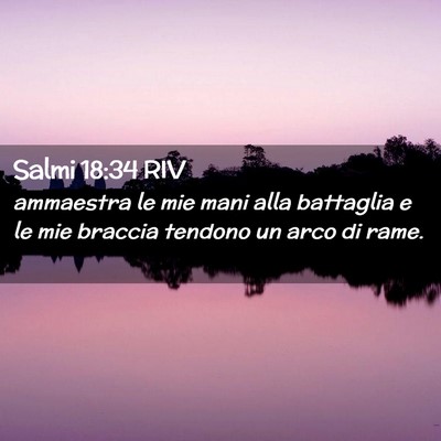Picture 02 - Salmi 18:34 RIV - ammaestra le mie mani alla battaglia e le mie - Bible Verse Picture