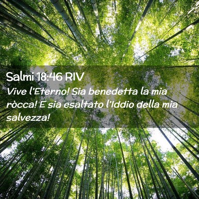 Picture 02 - Salmi 18:46 RIV - Vive l’Eterno! Sia benedetta la mia ròcca! E - Bible Verse Picture