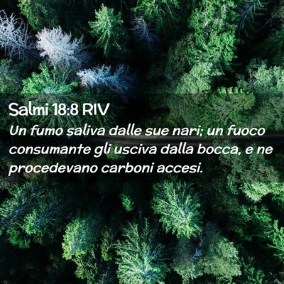 Picture 02 - Salmi 18:8 RIV - Un fumo saliva dalle sue nari; un fuoco - Bible Verse Picture