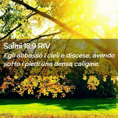 Picture 02 - Salmi 18:9 RIV - Egli abbassò i cieli e discese, avendo sotto i - Bible Verse Picture