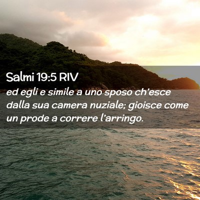 Picture 02 - Salmi 19:5 RIV - ed egli e simile a uno sposo ch’esce dalla sua - Bible Verse Picture