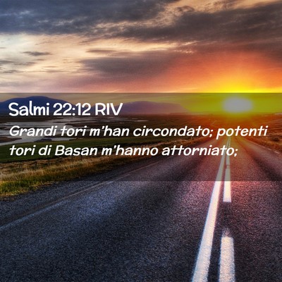 Picture 02 - Salmi 22:12 RIV - Grandi tori m’han circondato; potenti tori di - Bible Verse Picture