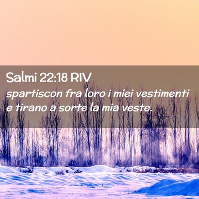 Picture 02 - Salmi 22:18 RIV - spartiscon fra loro i miei vestimenti e tirano a - Bible Verse Picture
