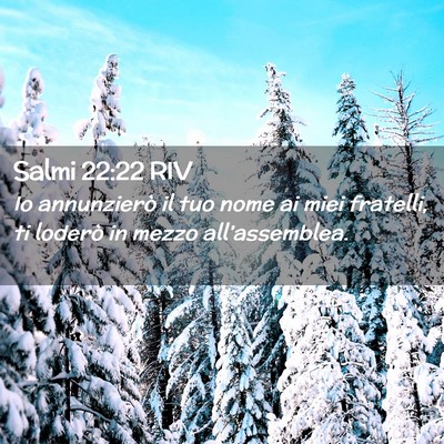 Picture 02 - Salmi 22:22 RIV - Io annunzierò il tuo nome ai miei fratelli, ti - Bible Verse Picture