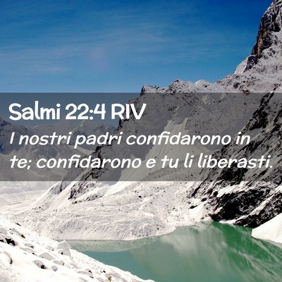 Picture 02 - Salmi 22:4 RIV - I nostri padri confidarono in te; confidarono e - Bible Verse Picture