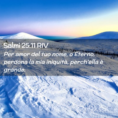 Picture 02 - Salmi 25:11 RIV - Per amor del tuo nome, o Eterno, perdona la mia - Bible Verse Picture