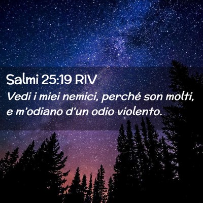 Picture 02 - Salmi 25:19 RIV - Vedi i miei nemici, perché son molti, e - Bible Verse Picture