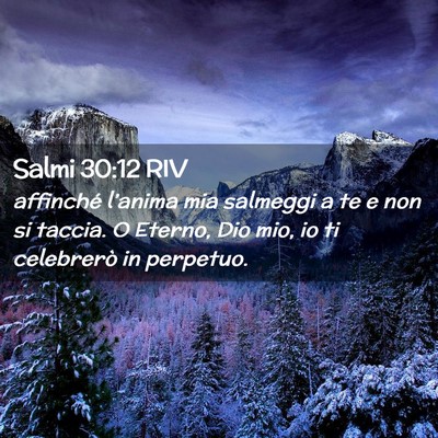 Picture 02 - Salmi 30:12 RIV - affinché l’anima mia salmeggi a te e non si - Bible Verse Picture