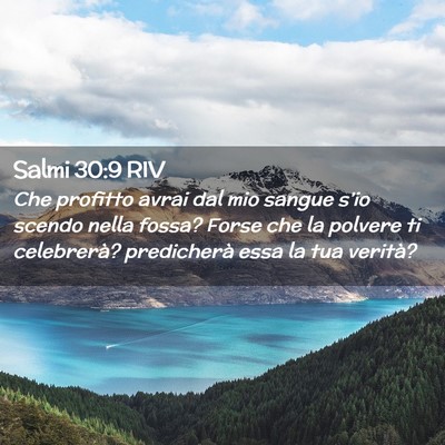 Picture 02 - Salmi 30:9 RIV - Che profitto avrai dal mio sangue s’io scendo - Bible Verse Picture