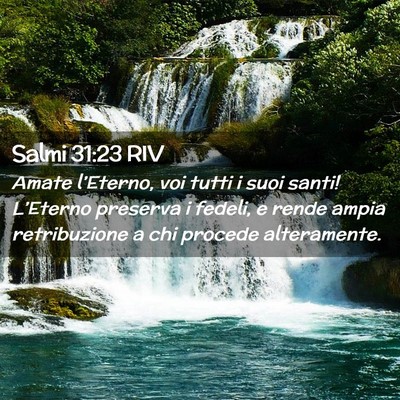 Picture 02 - Salmi 31:23 RIV - Amate l’Eterno, voi tutti i suoi santi! - Bible Verse Picture