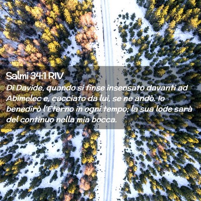 Picture 02 - Salmi 34:1 RIV - Di Davide, quando si finse insensato davanti ad - Bible Verse Picture