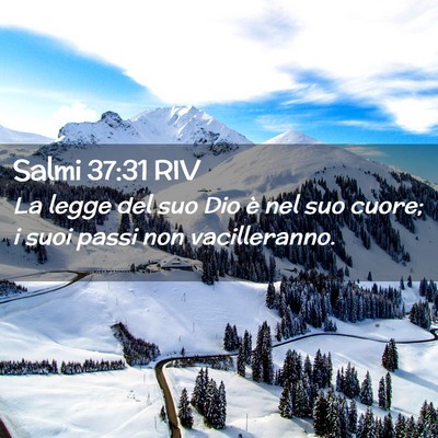 Picture 02 - Salmi 37:31 RIV - La legge del suo Dio è nel suo cuore; i suoi - Bible Verse Picture