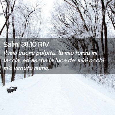 Picture 02 - Salmi 38:10 RIV - Il mio cuore palpita, la mia forza mi lascia, ed - Bible Verse Picture