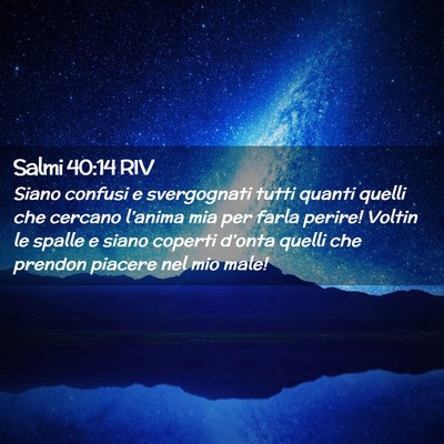 Picture 02 - Salmi 40:14 RIV - Siano confusi e svergognati tutti quanti quelli - Bible Verse Picture